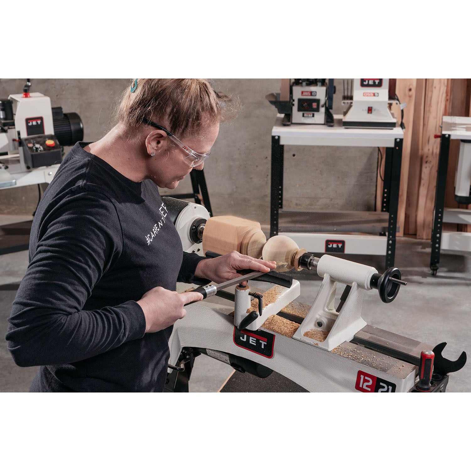 パワー JT9-719200 - Jet JWL-1221VS 12'' x 21'' Variable Speed Wood Lathe